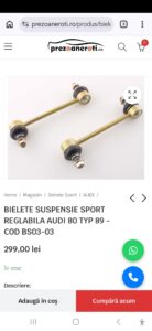 prezoaneroti.ro Product page on phone