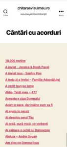 Pagina Cantari cu acorduri - mobile